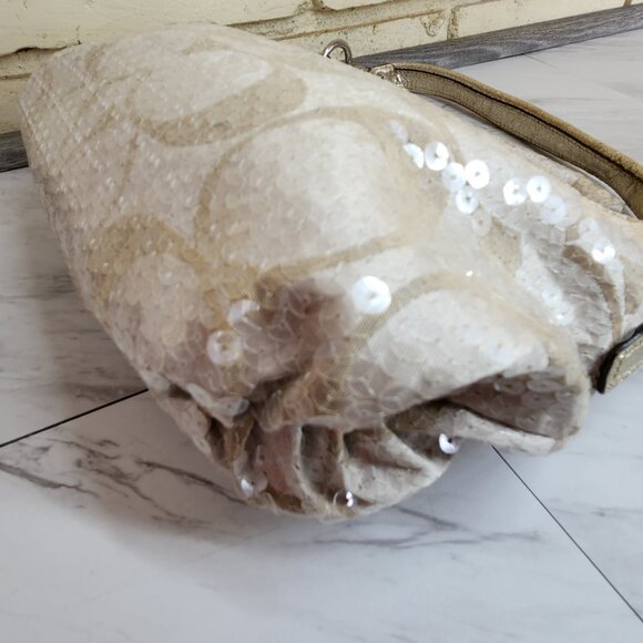 Coach Tan and Cream Satchel with Signature Style - Picture 8 of 14